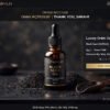 Dark amber glass medicine bottle with dropper containing pure cold-pressed black seed kalonji oil surrounded by scattered nigella sativa seeds
