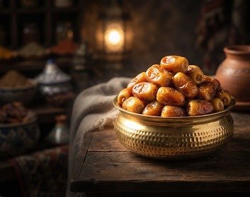 Golden Caramel Organic Sukkari Rutab Dates Piled Clean