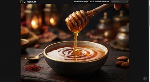 Golden honey dripping from a wooden dipper creating natural ripples